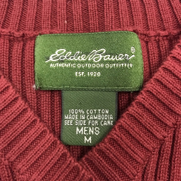 NWOT Eddie Bauer V Neck Ribbed Pullover Sweater - Picture 2 of 6